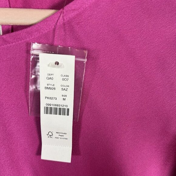 J Crew Blouse Women's Medium Pink Winter Garden Shirt Ruffle Sleeve Top NWT - Picture 6 of 10